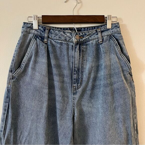 AFRM Turner Jeans Wide Leg Loose Slouchy Pleated Front Medium Wash size 27 - Picture 6 of 14